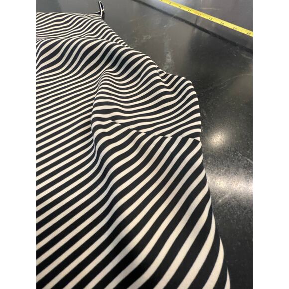 H&M black and whie stripe silky racerback dressy tank top Med - Picture 10 of 10
